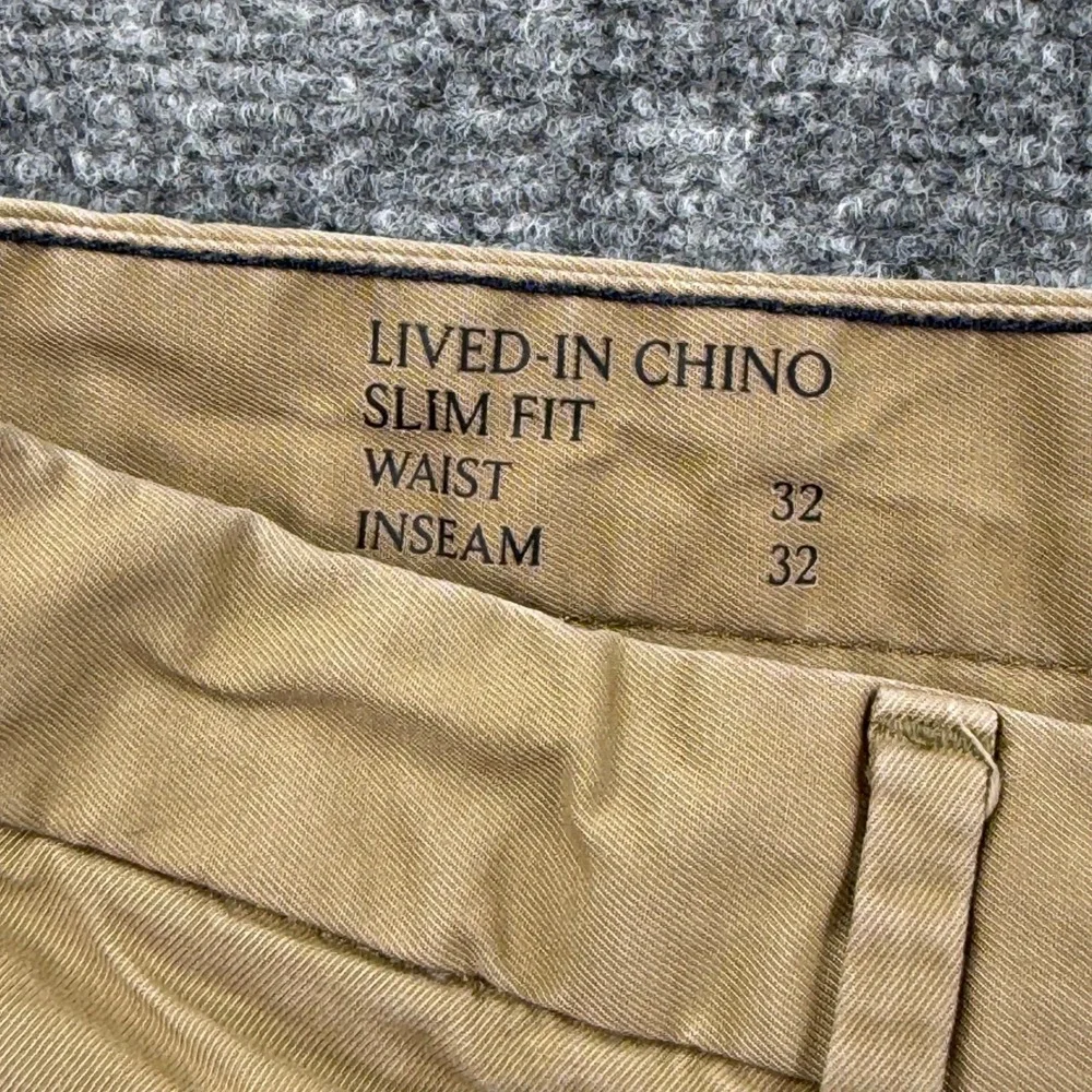 Banana Republic Mens Lived In‎ Chino Slim Fit Pants Khaki Tan 32 30 Flaw
